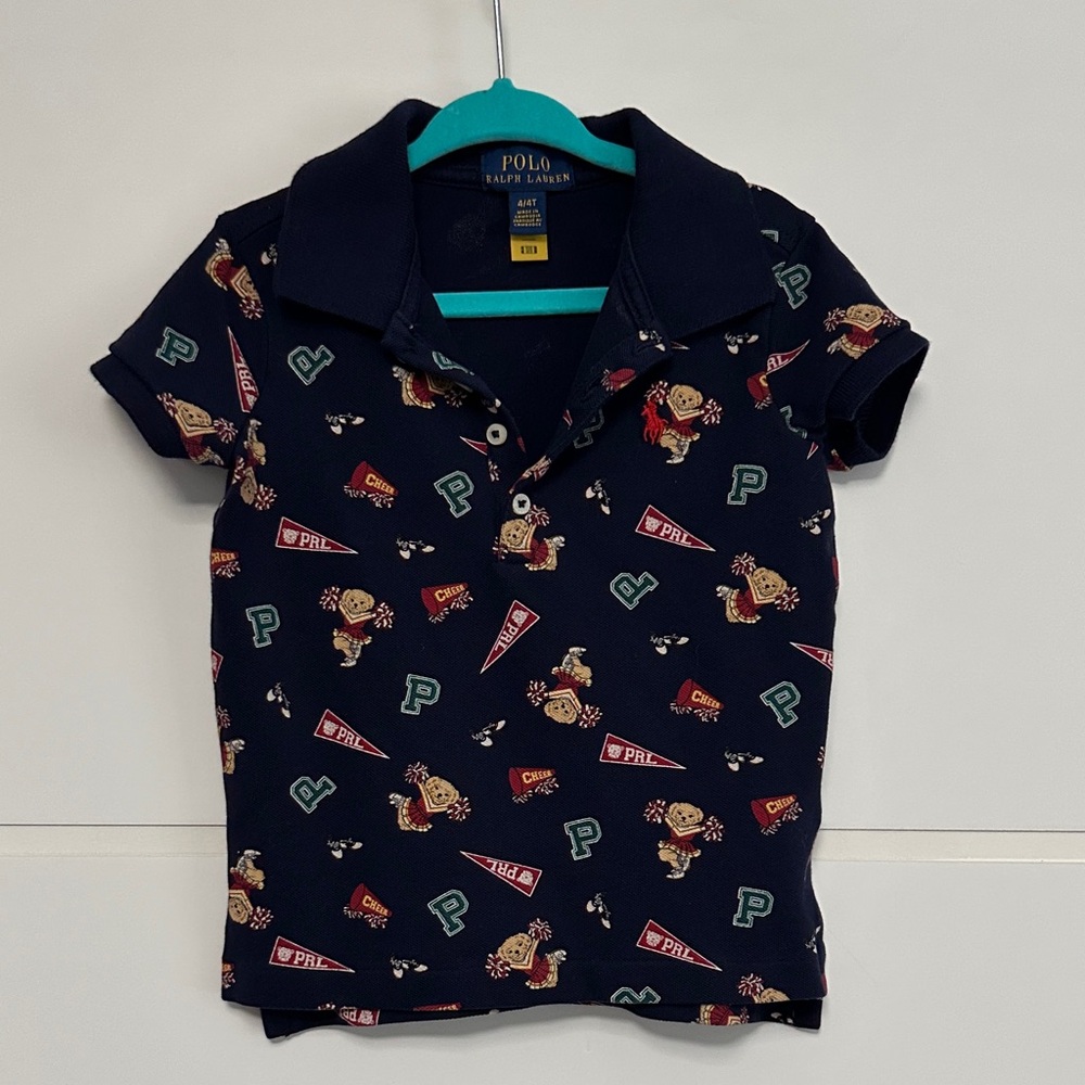 Polo by Ralph Lauren Kids Navy Patterned Polo Shirt